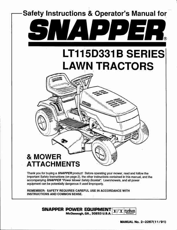 Snapper Lawn Mower LT115D331B Series-page_pdf